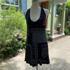 Intimately Free People Beaded Navy Mini Dress